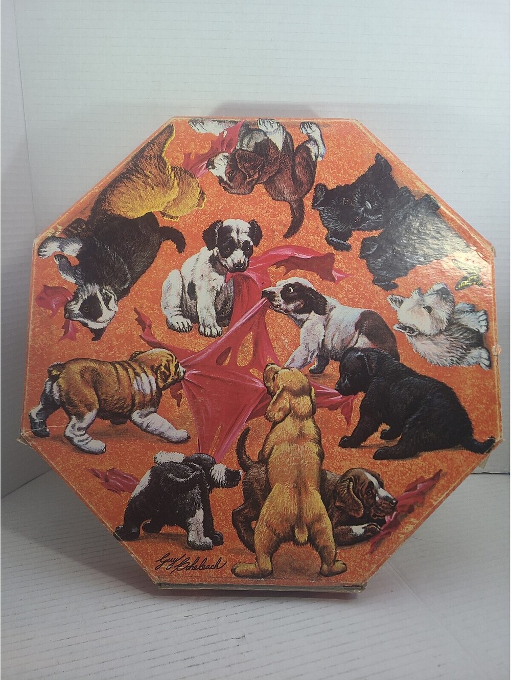 1968 Springbok Vintage Okta Puzzle PZL 8011 Puppies by Guy Coheleach 500 Pieces